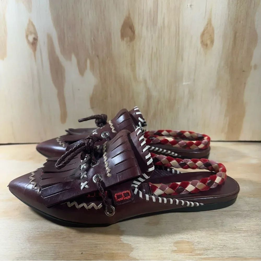 Carven Brown Moccasin-Style Slingback Shoes Women’s Size 6.5
